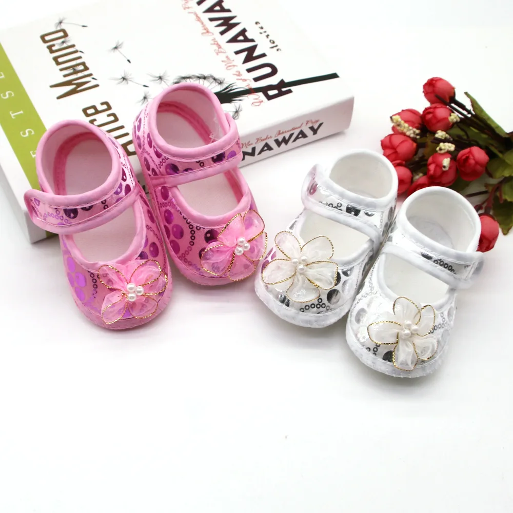 2024 New Newborn Baby Shoes 0-1 Year Old Girl Princess Shoes 2-5-7-9 Month Little Flower Dress Shoes