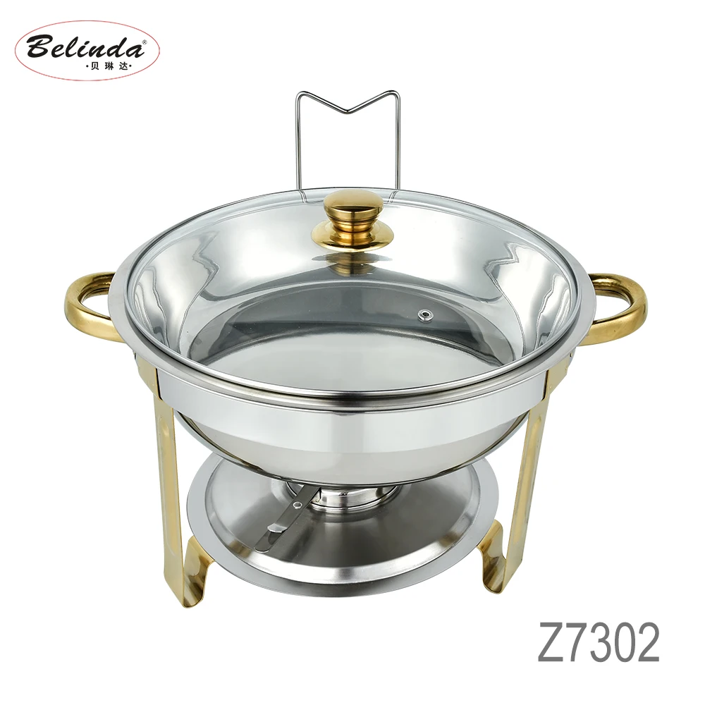 Factory Supplies Golden Chafing Dishes Chafer Dish Buffet Set With Hanger Stainless Steel Food Warmer Bulk Mini Chafing Dish