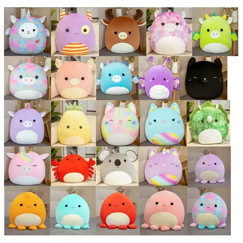 Action Figures stuffed Animal toy Dogs Plushie Cartoon Panda Bear Cow Bunny Dragon Unicorn avocado Pillow Super Soft Plush Toys