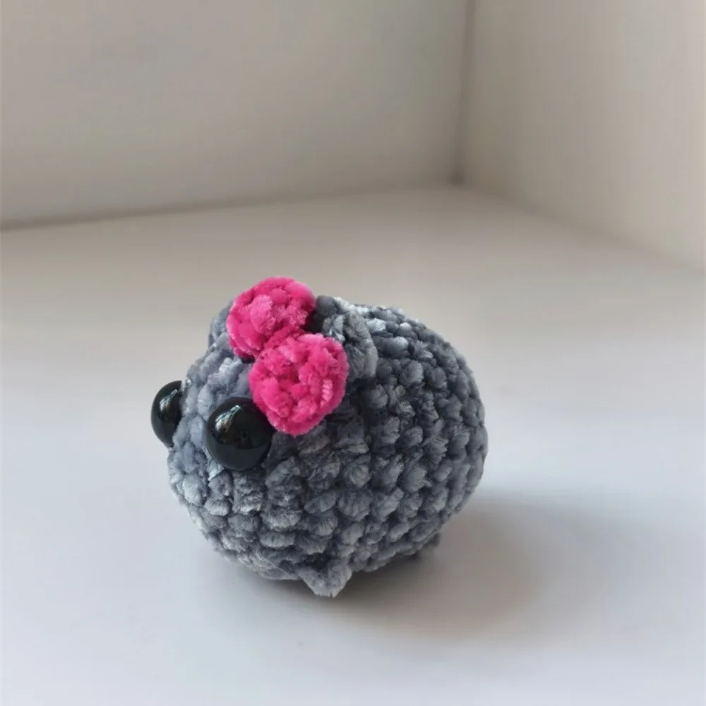 Squeak Sad Hamster Keychain Handmade Crochet Plush Toy Sound Singing Hamster Hot Sale Pet Toys