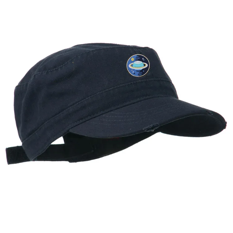 Wholesale Washed Cotton Custom Logo Vintage Flat Top Sports Cap Distress Embroidery Cadet Hat