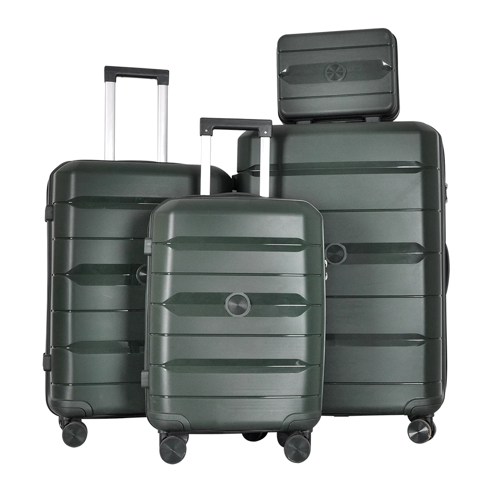 Factory customized logo PP large capacity multifunctional carry on travel luggage set 4 pc