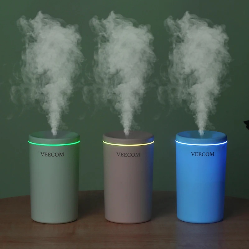 Маленький заказ, портативный ультразвуковой увлажнитель воздуха для автомобиля, 300 мл, мини-usb, черный увлажнитель воздуха для использования в помещении или на улице