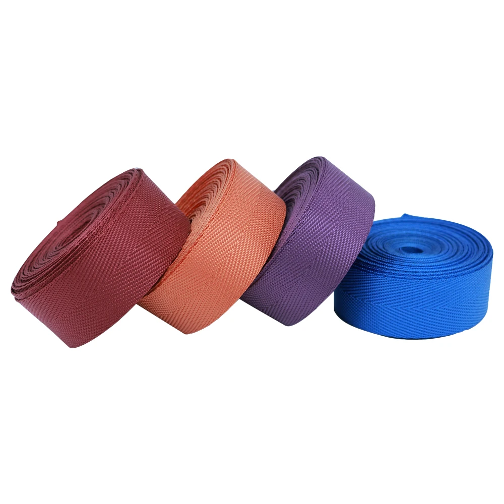 Factory wholesales textile accessories shiny polyester ribbon herringbone webbing bias tape for mat sofa tent