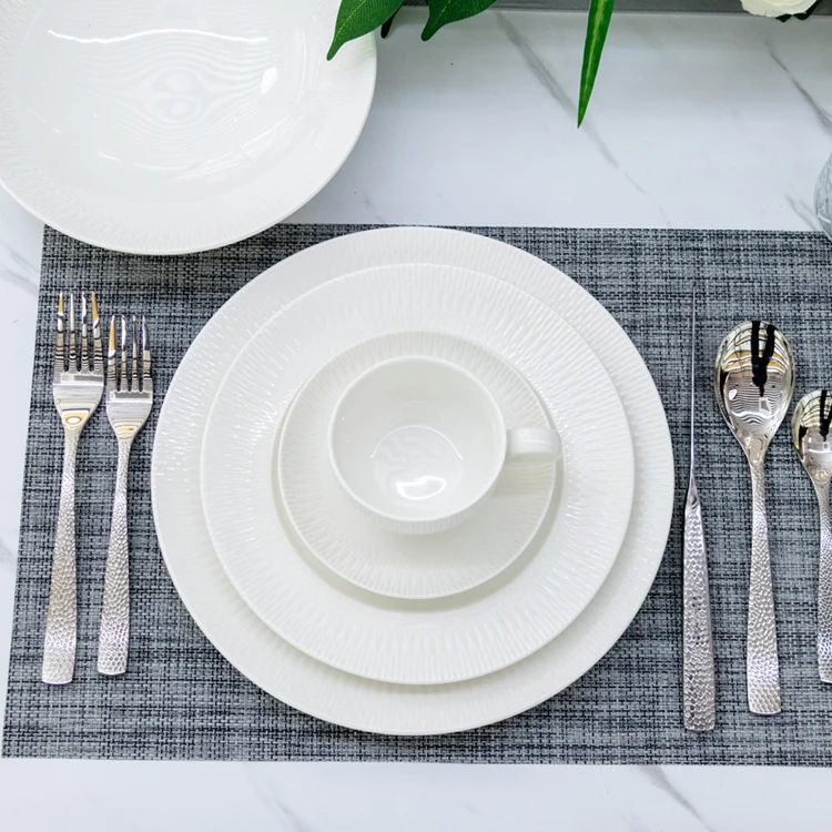 wholesale  porcelain white plates porcelain dinner sets hotel-restaurant servies dinnerware rustic