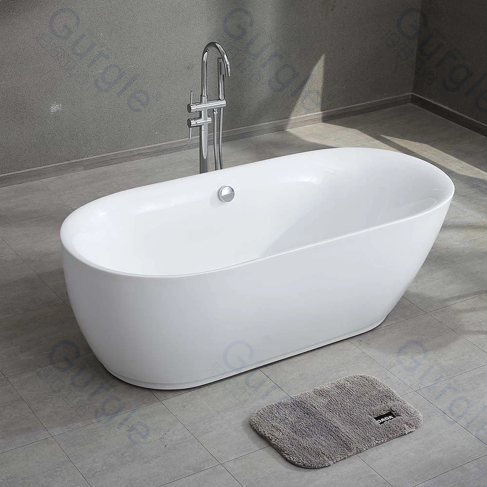 Wholesale Bathtubs High-Quality White Freestanding  Bathroom 5 Years Warranty Freestanding Hotel Bathroom Acrylic Bathtub