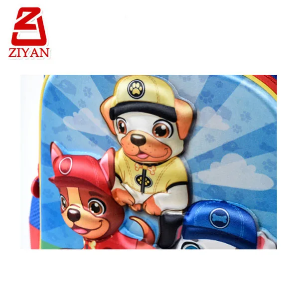 
16 Inch Primary Children School Rolling Bag Cute 3D Dog Kids Trolley Backpack with Wheels 