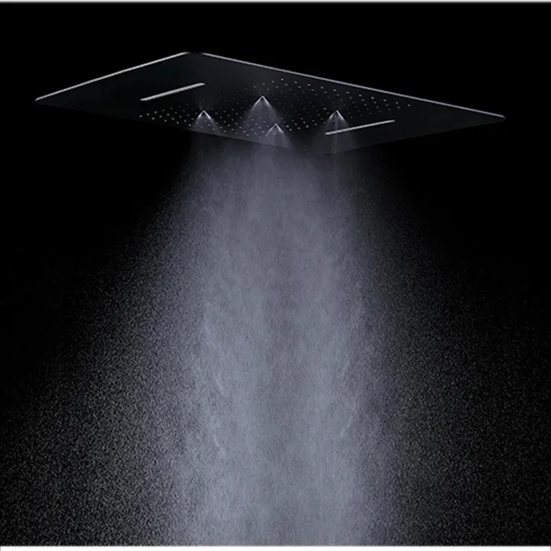 AMAXO  Black LED Music Shower Set Ceiling Mounted Shower Faucet Set
