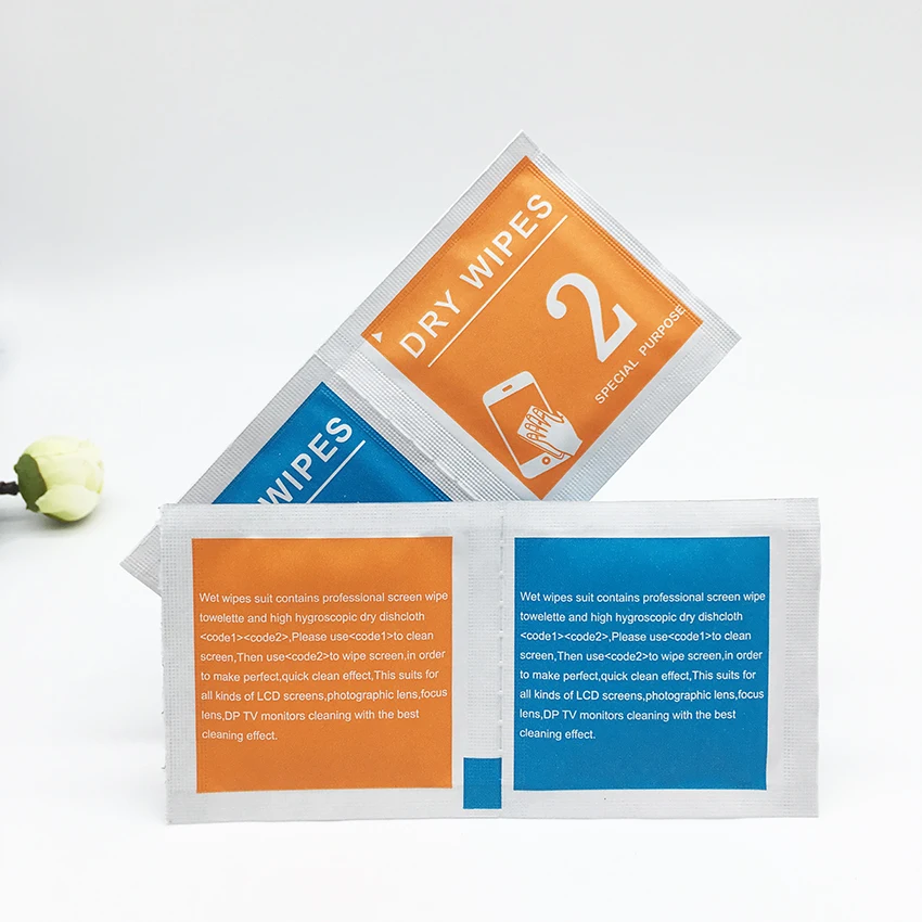 OEM ODM Low Price Electronic Screen Protector Wipes Custom Lens Wet and Dry Screen Cleaning Wipes