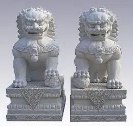 Shengye hot selling classic Chinese style large white marble animal lions statue Fu dog stone sculpture outdoor gate decoration
