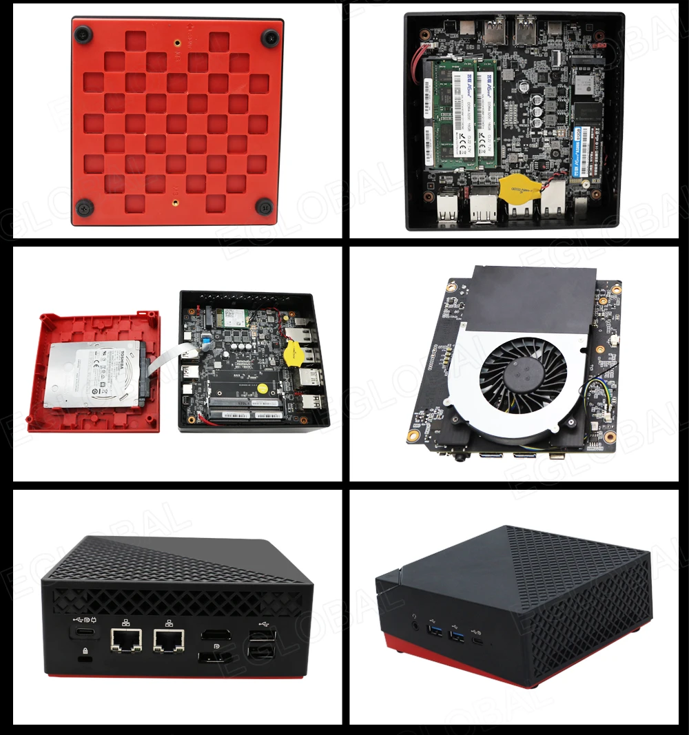 Eglobal newest Mini PCs AMD 4500U Hexa Cores 4*USB HD Type-C Ports Portable office Mini Computer Win 10/Linux Mini Gaming PC