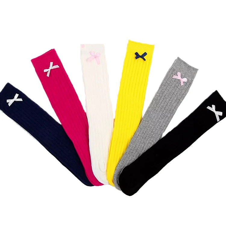 
Economical custom design children cotton knee high baby socks 