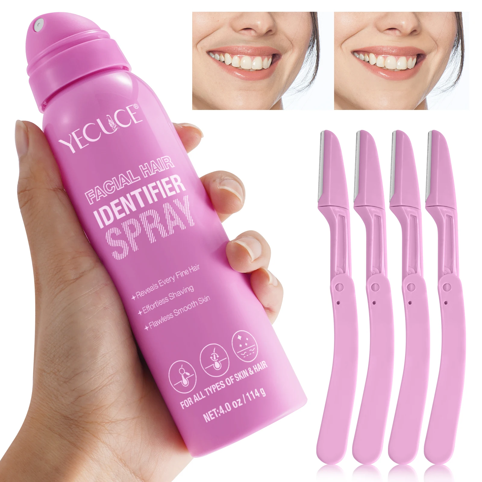 YECUCE smooth skin effortless shaving hair woman facial hair identifier spray shave hair identify spray for face