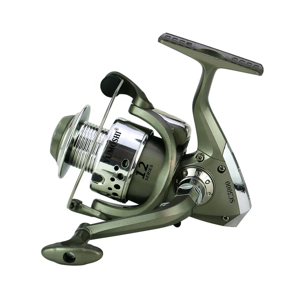 KY The Cheapest 12 Bearings Gear Ratio 5.5:1Spinning Reel Metal Spool Plastic Body Fishing