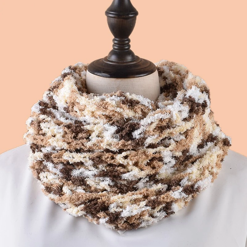 QL Factory winter wholesale knit warm scarf colored neck scarf men women warm infinite neck circle loop women scarf