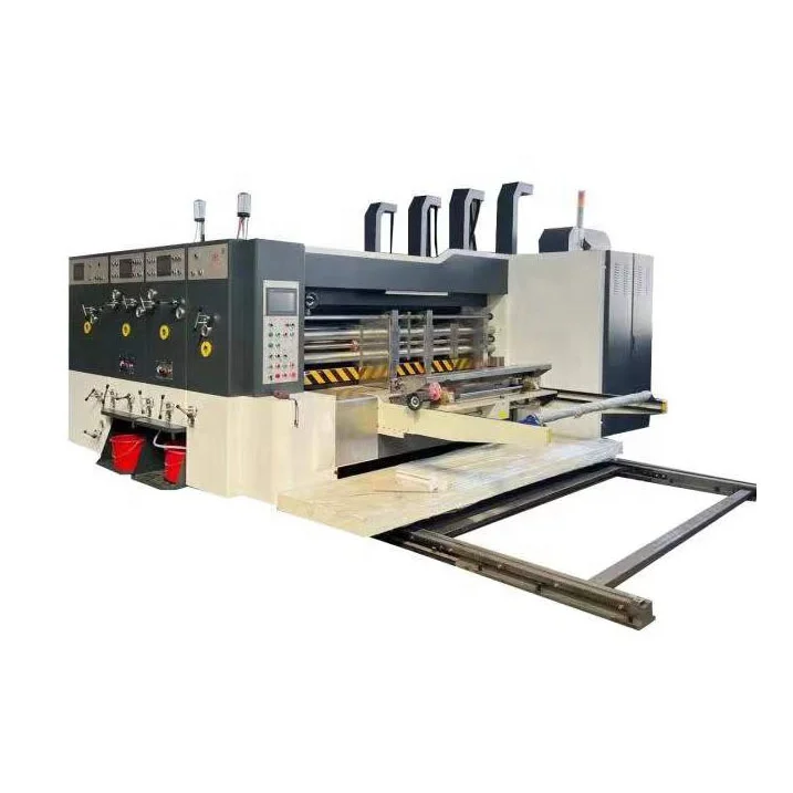 Automatic Corrugated Cardboard Carton Box 3 Color Flexo Printing Die Cutting Machine