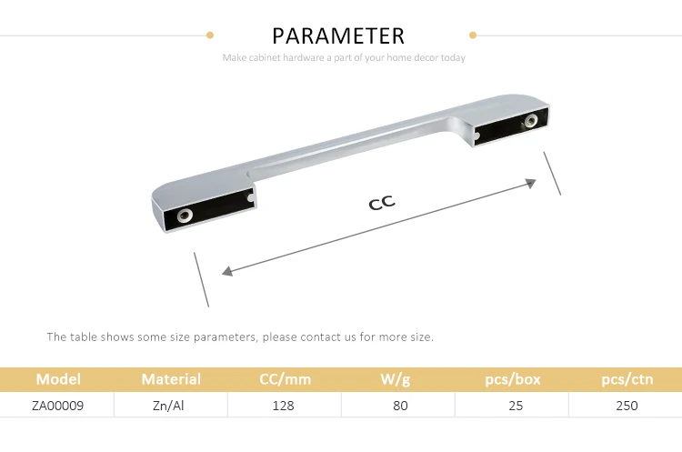 Matt chrome u shaped furniture cabinet pull handle cabinet furniture drawer handle
