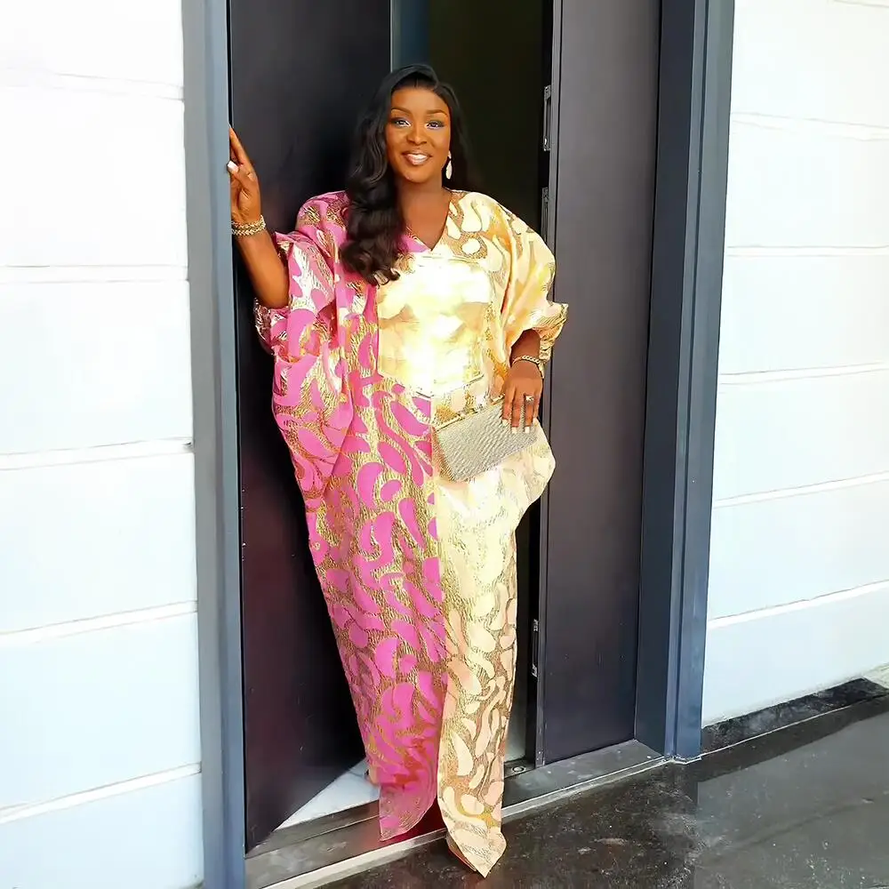 New africa clothing Fashion African  Dress jacquard fabric Boubou Dress Plus Size Luxury Kaftan Dresses For Women