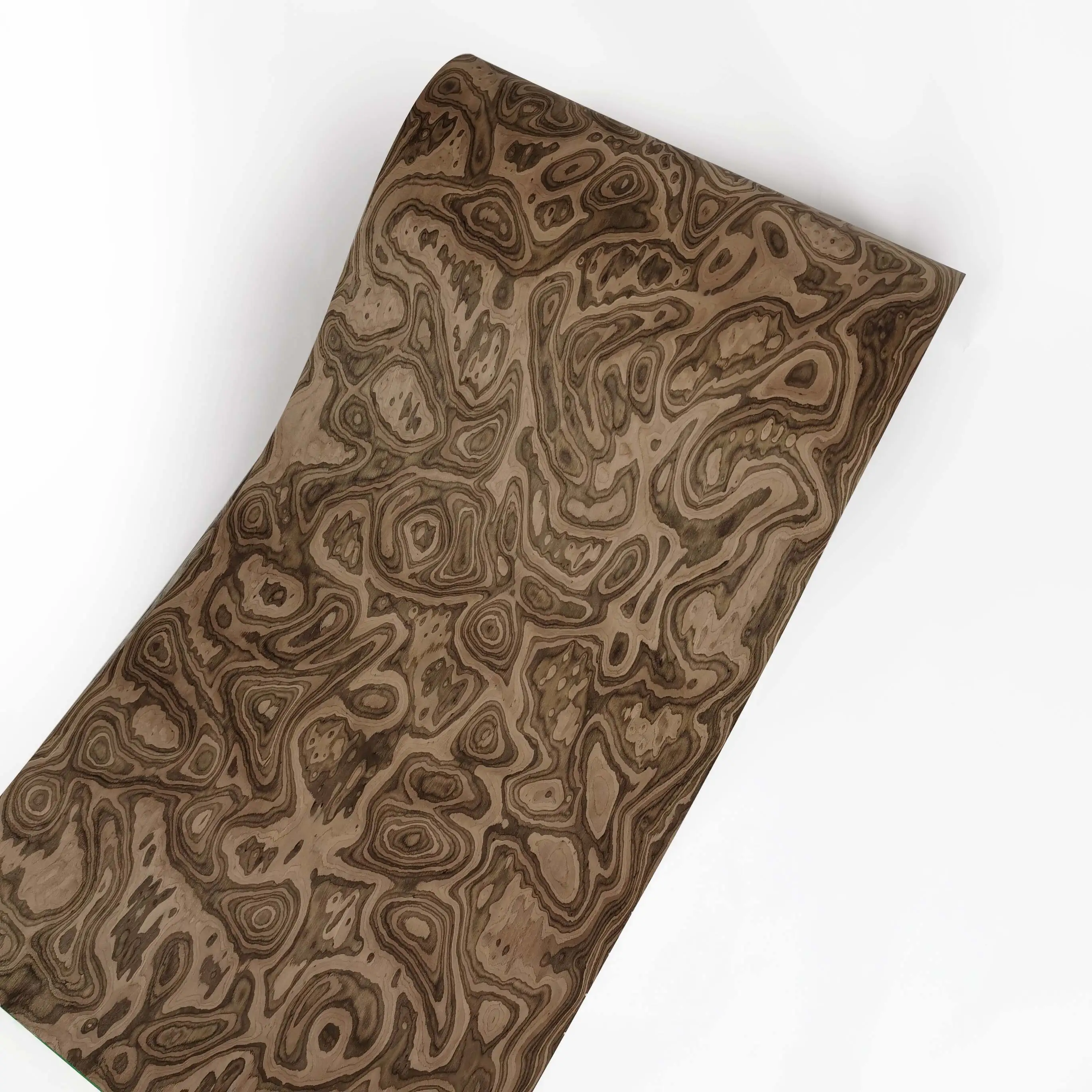Topographic Pattern Black Walnut Burl Reconstituted Wood Veneer for Contemporary Architectural Features