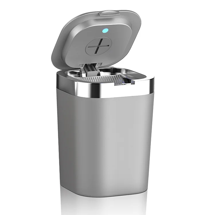 K & B Fashion Business LED Portable Ceramic Liner Smokeless Car Ashtray