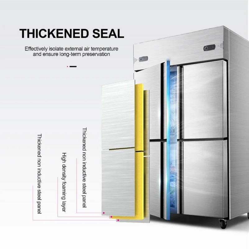 Commercial Refrigerated Counter Vertical Fridge Kitchen Worktable Freezer Meat Chiller