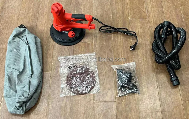 180mm 750w LED light Industrial Self-Suction Dustless Wall Sanding Machine Portable Electric Drywall Sander With Vacuum