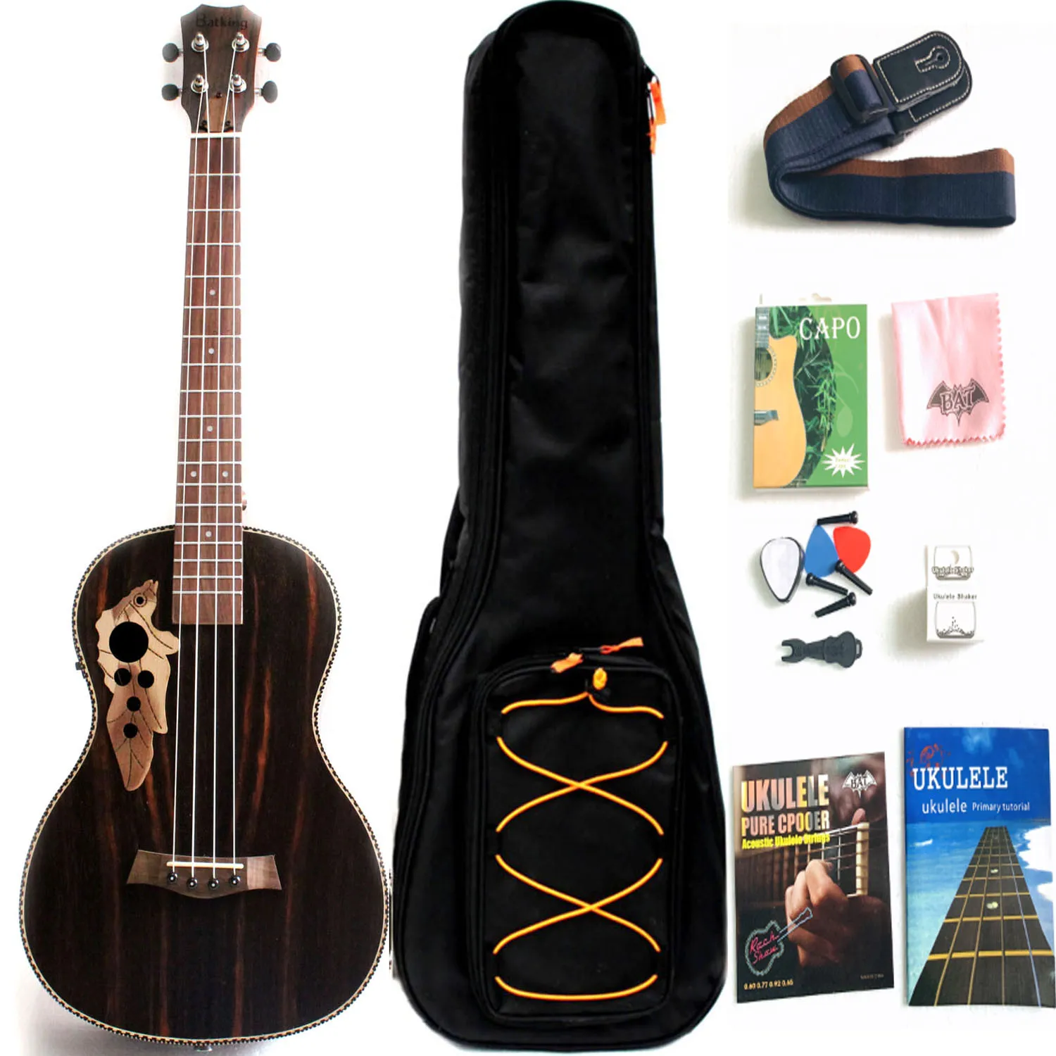 Bulk Wholesale 30 Inch All Blackwood Baritone Acoustic Electric Ukulele With Truss Rod & Gigbag and All Accessories(UB001)