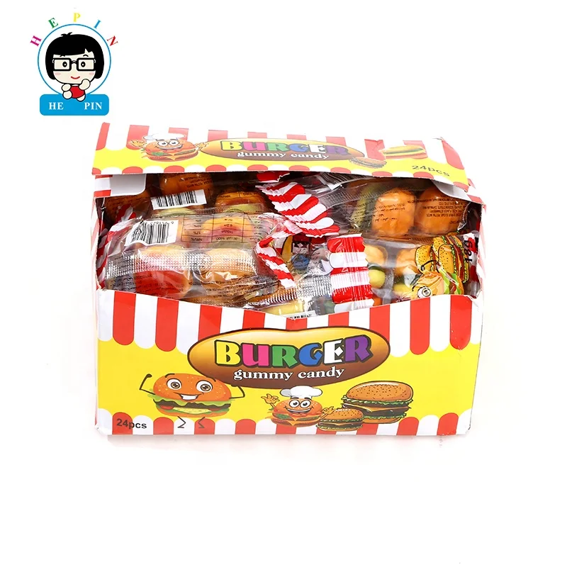 Wholesale Factory  Direct Halal Burger Gummy Candy 9g Sweet Individual Package Hamburger Gummy