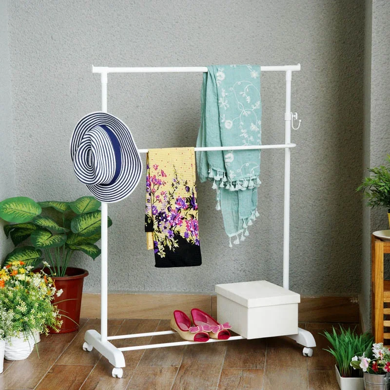 Stainless steel Garment  Cloth storage rack Adjustable Garment hanging drying rack