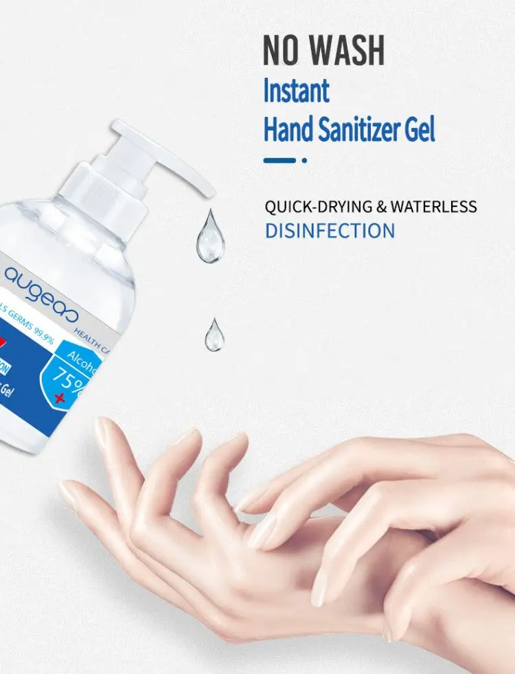 
China hand sanitizer Augeas brands wholesale manufacturers fast dry portable instant antibacterial alcohol hand sanitizer gel 