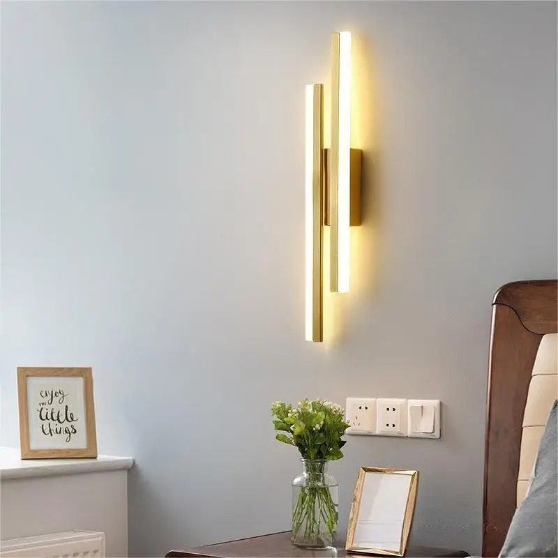 Nordic Modern Minimalist Sconces light Fixture indoor Living Room h-shape hot selling gold Bedroom Hotel led Wall Lights