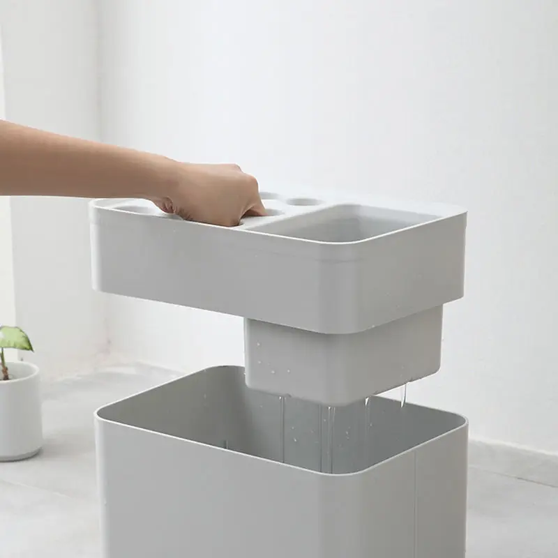 TX2023 15 Slot Non-Slip Home Office Umbrella Rack with Drain Tray Basket Organizer Spaces for 15 Umbrellas