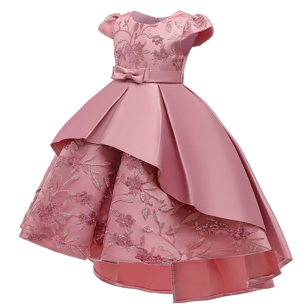High Quality Summer Frock Kids Party Wear Flower Girl Western Formal Trailing Birthday
