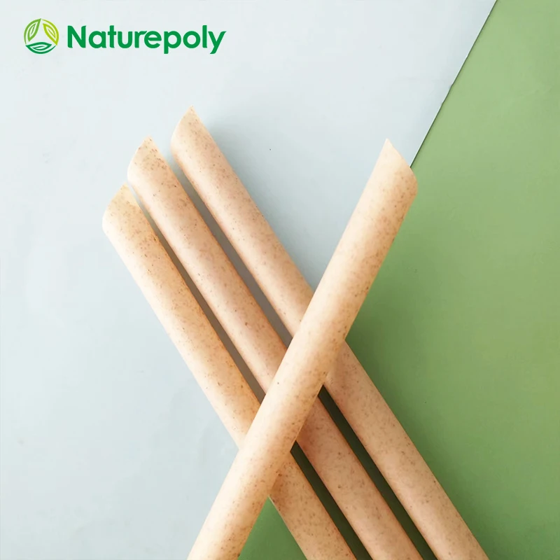 Wholesale Customized 6 8 12 mm Disposable Compostable PLA Free Non Plastic Sugar Cane Bagasse Straws Sugarcane Drinking Straw