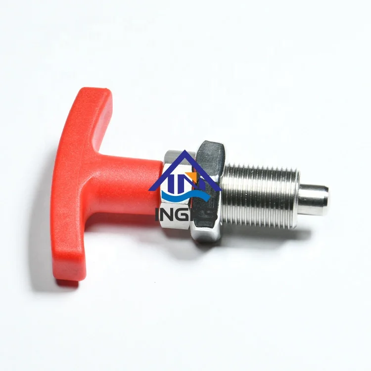 Custom Red T Handle Spring Loaded Pin M8 M10 M12 M16 Stainless Steel Indexing Plunger