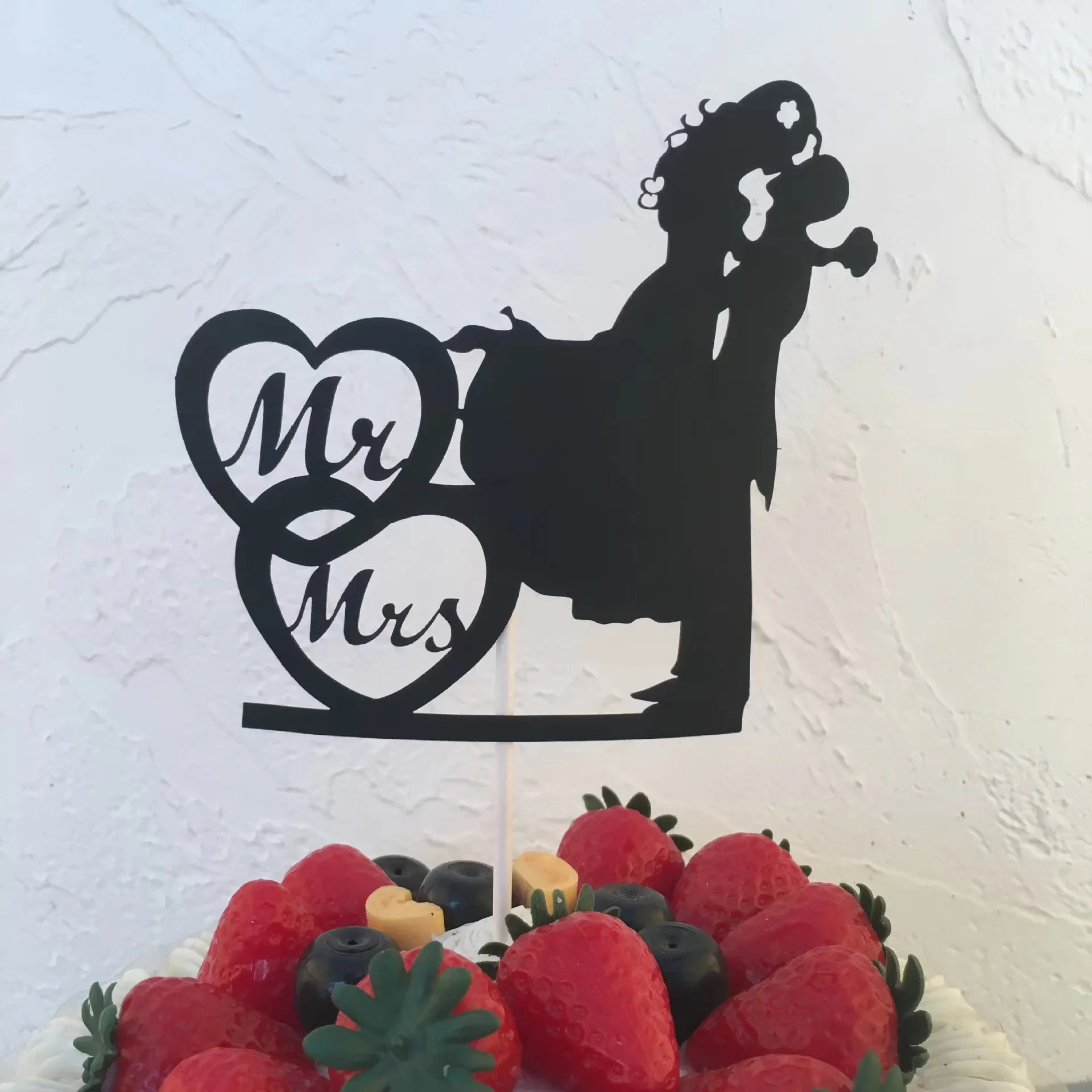 Acrylic Glitter Cake Topper for Decorating Stand Wedding Party Happy Anniversary love Bridge Mr and Mrs Valentine Day