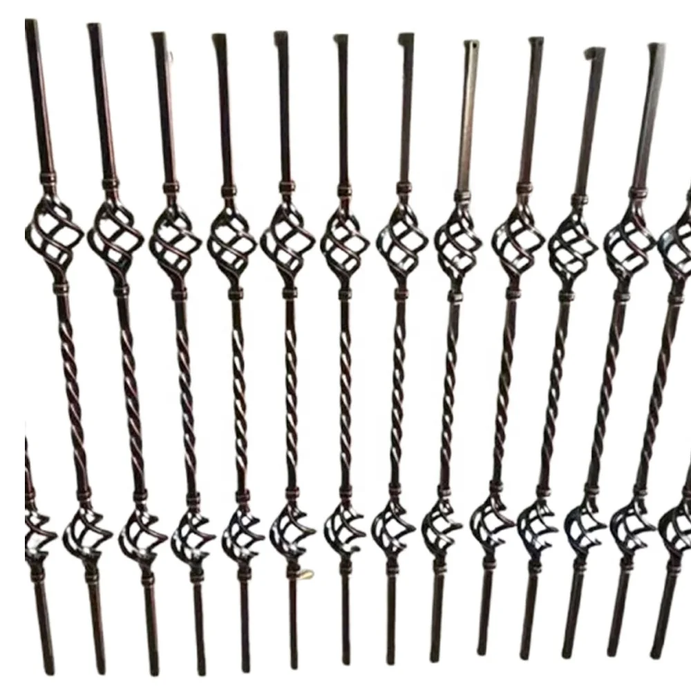 Wrought Iron Balustrades and Spindles Hand Forged Component Ornamental Elements for Stairs Railing Handrail Gate Fence Parts