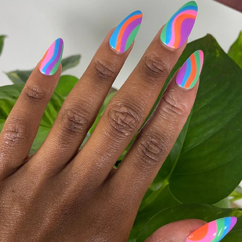 Ins Hot Sell Faux Ongles Printed Fake Nails Brand Accessories Art OEM Impress Manicure Reusable Long-Lasting Artificial Nails