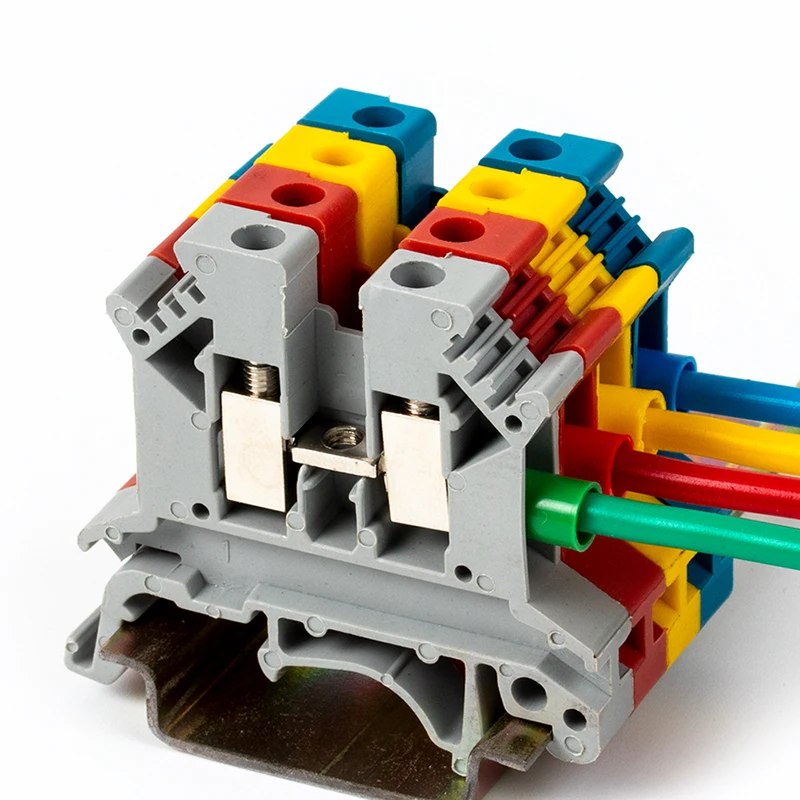 CHFRPU Hot Sale UK2.5N feed through DIN rail terminal block UK2.5B screw combined terminal UK series electrical wire connector