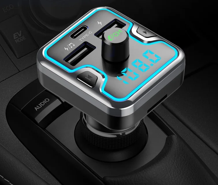 T45 Car BT FM Transmitter Wireless Handsfree Audio Receiver Auto MP3 Player 2.4A Dual USB Fast Charger