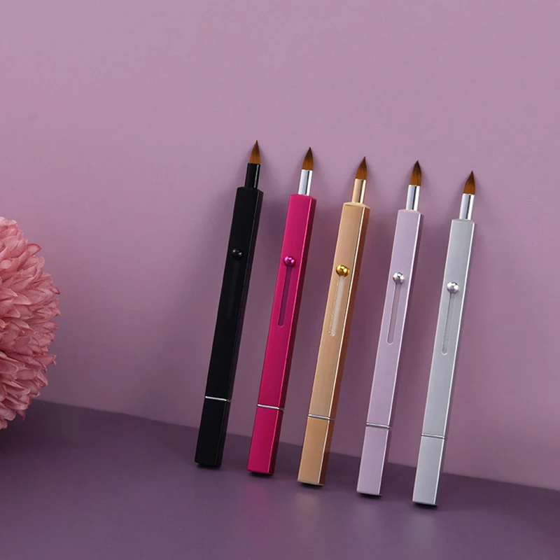 Высококачественные Женские Портативные Выдвижные Косметические кисти для волос индивидуальная Кисть макияжа губ