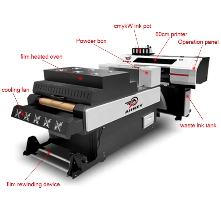 China Factory Deliver Heat Transfer 60CM XP600 Dtf Printer with  Powder Vibrator Machine