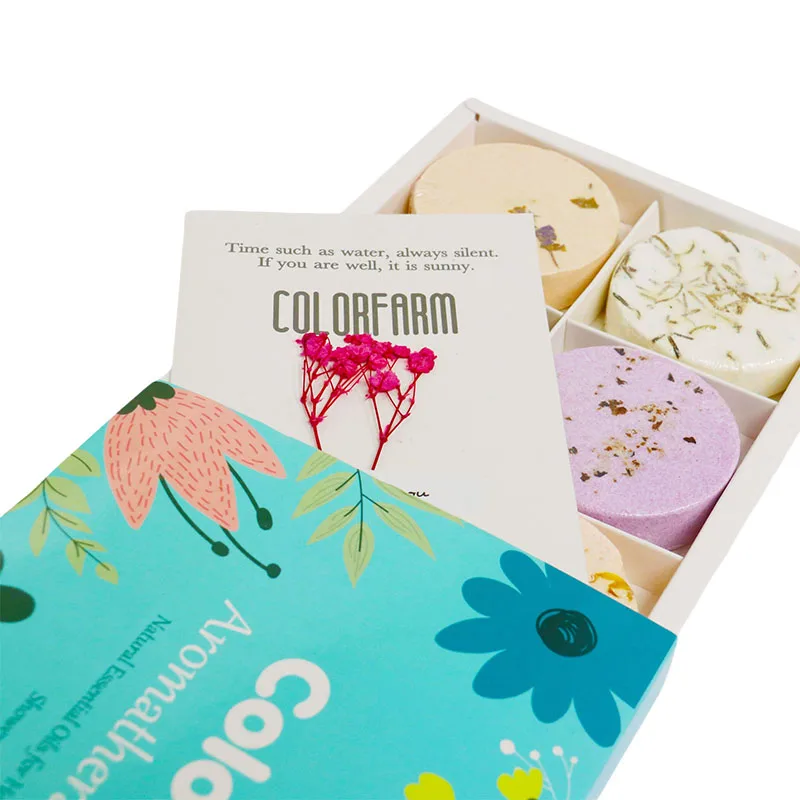 Wholesale Oem Long Lasting Shower Tablets Perfumes Organic Essential Oil Relax Shower Steamers Aromatherapy for Custom Fragrance