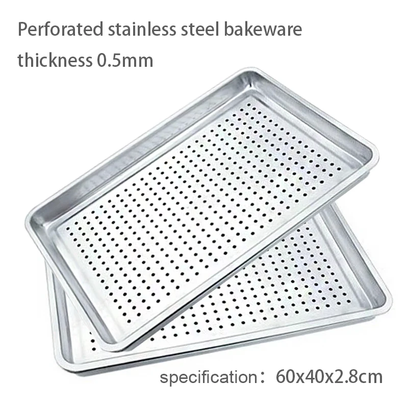 Bakery rectangular cake pan bakeware oven tray baking Perforated stainless steel pan