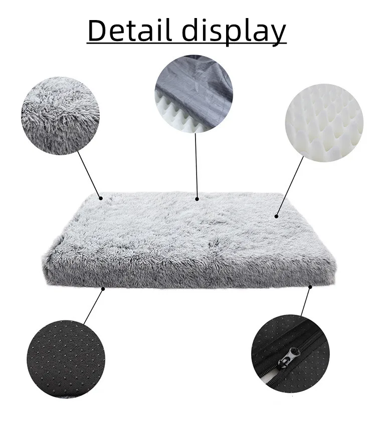 New Design Wholesale Hot Selling Custom Warm Square Luxury  Removable Washable Cover Dog Cat Mats Removable Cushion