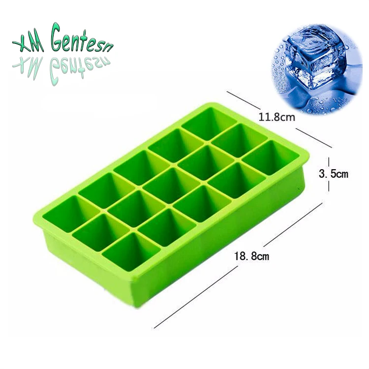 Factory Stock Silicone Ice Cube Trays Non stick Square BPA Free Ice Moulds with lids