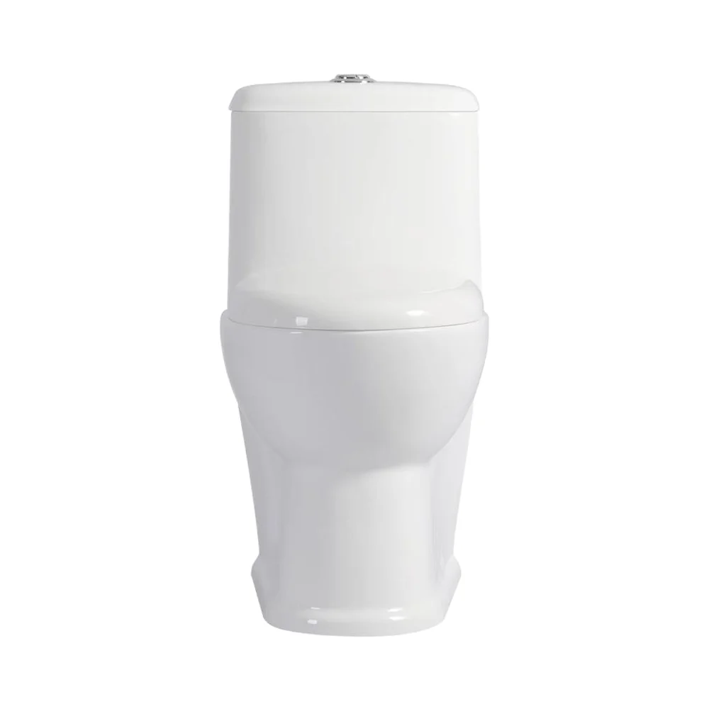 Modern One-Piece Ceramic round Toilet Floor Mounted Closestool with S-Trap Drainage for Bathroom Washdown