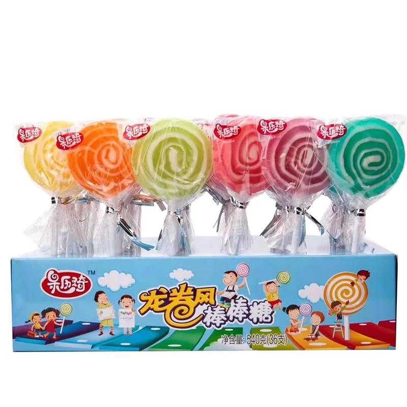 Big Round Mix Fruit Flavor Flat Lollipop Hard Candies For Sales