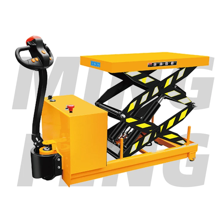 mingfeng  electric table lift Hydraulic mobile Lift Table cart Double Scissor 400kg table lifter