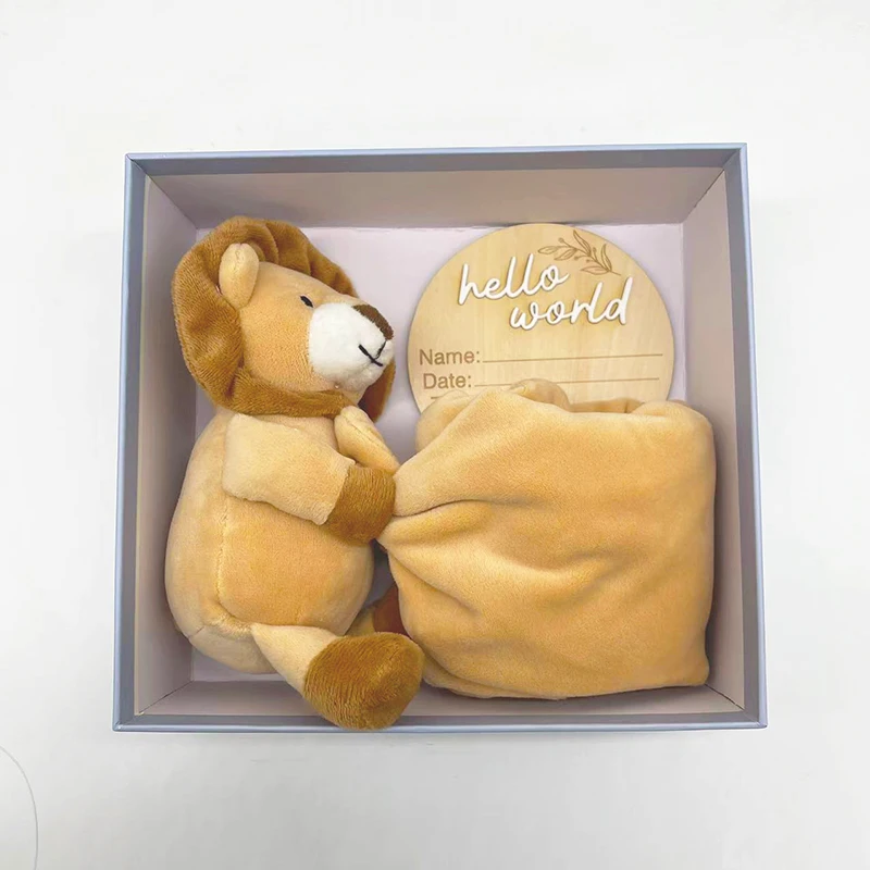 Custom Pig stuffed blanket Cotton Cute Lion Baby Security Blanket Plush Baby Security Swaddle Blanket